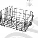 Zacro Bike Basket Front/Rear, Folding Bicycle Basket with Removable Liner Bag, Large Quick Release Design Metal Ebike Basket for Adult Women/Men Carrying Dogs, Pets, Fruit & Grocery