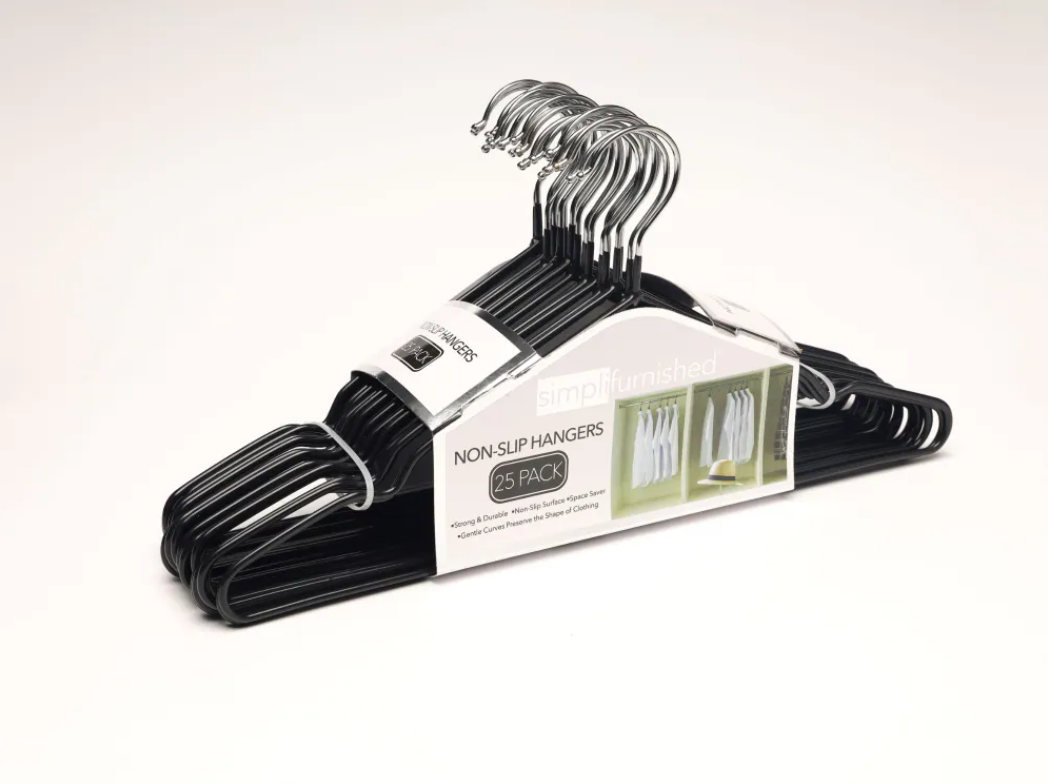 Simpli Furnished® Black Non-Slip Hangers 25 Pack