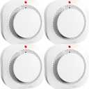 Smoke Detectors for Home,Photoelectric Wireless Fire Alarms Replaceable Battery Powered,Portable Smoke Alarm with Test/Mute Button,Attic Smoke Detector,4 Pcs(Battery Not Included)