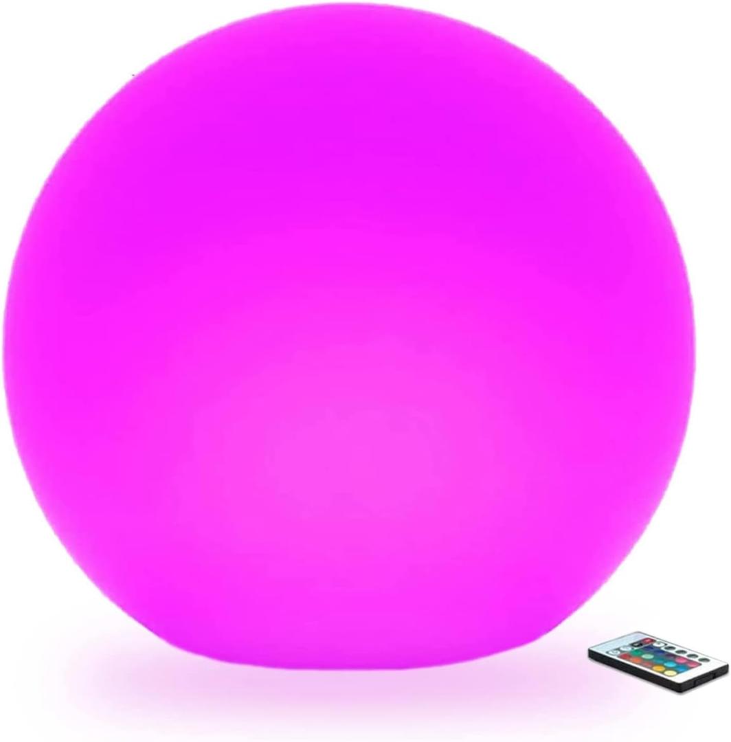 Censinda LED Glowing Ball Light, 12-Inch Cordless 16 Color Changing and 4 Light Modes Kids Night Light, Rechargeable & Dimmable Mood Lamp with Remote Control, Perfect for Home Patio Yard Accent Decor