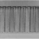Repa Market 17" x 5" Inch Air Exhaust Grille for Round Ducts - 2 Adjustable Louvre Blades - Galvanized Air Supply Vent Cover - Side Fit Round Surface Canal Ducting from 9.84" to 35.43" Inches