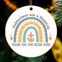 7 x Godmother Ornament 2025, Thoughtful Godmother Gifts from Godchild, Catholic Ornament for Women Men, Baptism Gifts for Friends Neighbors, Adorable Christmas Ornaments for Tree Decorations