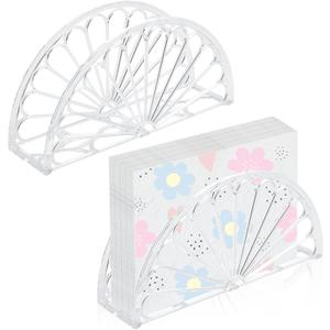 24 Pcs Napkin Holder Plastic Clear Napkin Holders for Table Freestanding Napkin Holder for Bathroom Kitchen Dining Table, Coffee Shop, Restaurant
