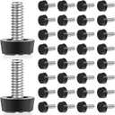 Dunzy 40 PCS M6 Thread Adjustable Furniture Levelers Screw in Threaded Outdoor Furniture Levelers Leveling Feet Screw Foot Levelers On Furniture Glide Leveling for Table, Chair, Furniture Legs
