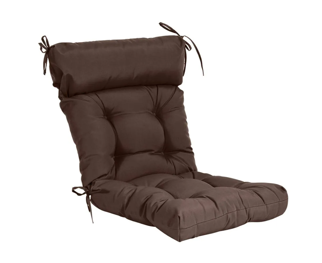 QILLOWAY Indoor/Outdoor High Back Chair Cushion,Tufted, Replacement Cushions - Pack of 4. (Coffee)