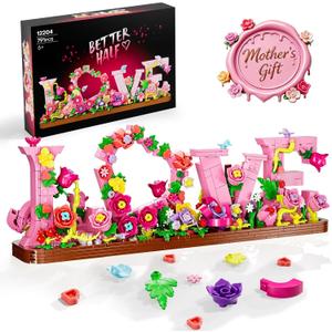Heart Ornament Building Toy Kit,Love Shaped Flowers Building Set,791PCS Flowers Roses Botanical Plant DIY Collection for Adults Kids Girls and Boys,Home Decor Gift for Birthday, Valentines