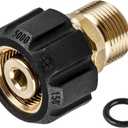 WOJET Pressure Washer Adapter, M22 15mm Female Thread to M22 14mm Male Fitting, 5000 PSI Power Washer Hose Coupler, Connect M22 14mm Quick Connect to Power Washer or Accessories with 15mm Outlet/Inlet