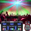 AMKI Party Lights, 21 Lens DJ Lights with Strobe Effect,Disco Light Indoor with RGB UV Laser Light Support Sound Control DMX5 (21eyes)