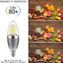 gezee LED Candelabra Bulb, Non-Dimmable, 100 Watt Equivalent, 12W LED Candle Bulbs, Daylight White 6000K, 120V, 1200Lumens, E12 Base, Chandelier Bulbs(8-Pack)