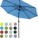 Tempera Patio Market Outdoor Table Umbrella with Auto Tilt and Crank, Large Sun Umbrella with Sturdy Pole & Fade Resistant Canopy, Easy to Set 10 FT