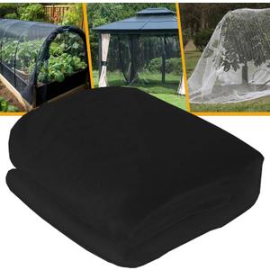 Garden Mosquito Netting 10 x 49 Ft  1mm Fine Mesh Pest Barrier for Plants, Fruit Trees & Vegetables  Breathable 40D Polyester Netting for Patio, Balcony & Outdoor Use (Black)