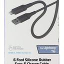 ZGEAR SILICONE CABLE LIGHTNING 6FT GREY