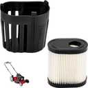 36905 Air Filter & 37122 Filter Cover Compatible with Toro Recycler 20016 20017 20018 Lawn Mower, for Tecumseh OVRM65 OVRM12 LEV100 LEV115 LEV120, Craftsman 33331