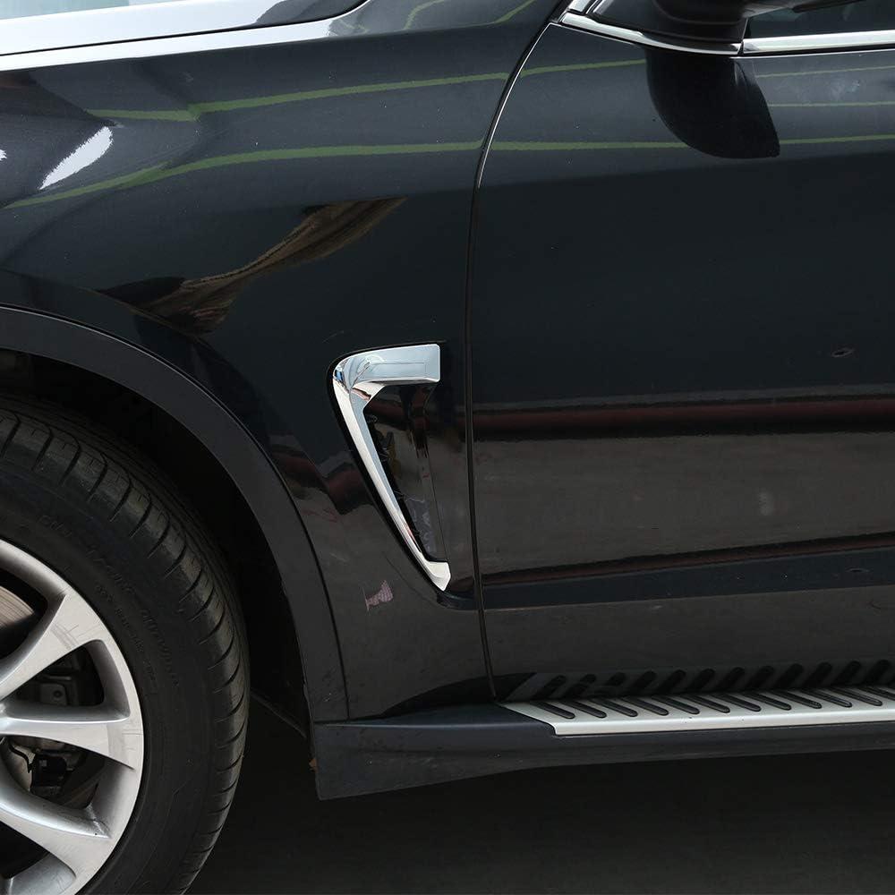 Car Xdrive Emblem Shark Gills Side Air Flow Fender Vent Decoration Cover Trim for BMW X5 f15 X5M F85 2014-2018 (Chrome)