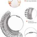 Meowoo Ring Sizer Measuring Tool Set, Metal Ring Guage for Ring Measurer, Integrated Conical Solid Ring Mandrel Sizer Tools for Ring Repair and Measurement, Jewelry Sizing Measuring, Pro 2 pcs