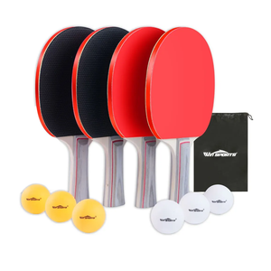 Ping Pong Paddle Set, Professional Table Tennis Racket Set with 6 Ping Pong Balls, Ping Pong Paddles 4 Player Set, Ping Pong Set Starter Kit