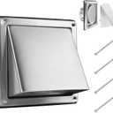 FRESH SPEED 4 Inch Dryer Vent Cover Outside Stainless Steel Wall Vent with Removable Cover and Insect Screen Mesh