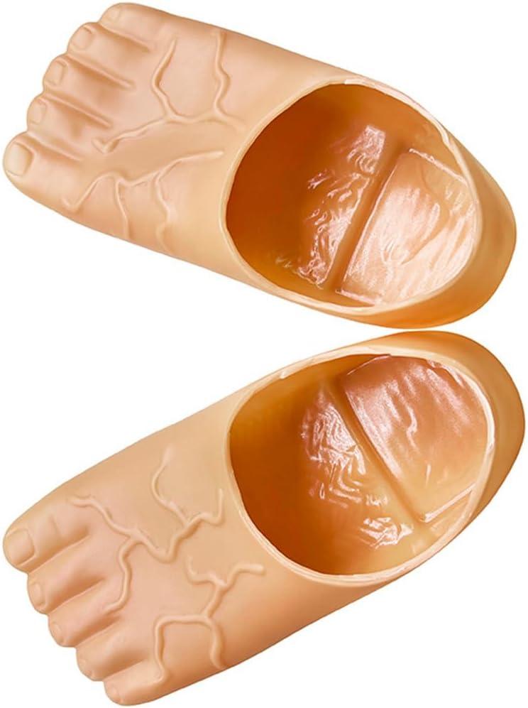 Cabilock 2 Pairs Large Feet Slippers Giant Foot Costume Props for Halloween Masquerade Cosplay Party Comfortable Slip-on Funny Footwear for Adults