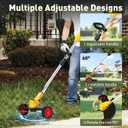 20V Cordless Weed Wacker and Leaf Blower Combo Kit with 2 Batteries, Electric String Trimmers with 11 Pcs Blades for Makita Battery Grass Trimmer Lawn Mower Eater Brush Cutter Yard Garden Tool YellowC