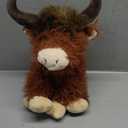 Highland Cow Stuffed Animal Toy, Adorable Highland Cow Plush, Scottish Cow Plush Toy, Farm Animal Cattle Plush Decor Gifts for Kids Baby Girls Boys (Brown Cow)
