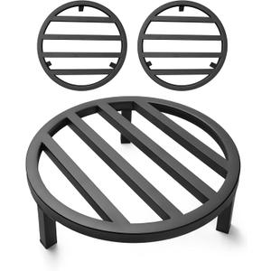 3 Pack 10.23 Inch Metal Plant Stands Outdoor,240 LBS Capacity,Single Plant Stand Indoor for 5-12 Inch Pots,Heavy Duty Flower Pot Stand Stool Riser,Black