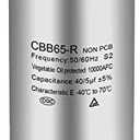 Boffdock 40+5 MFD Capacitor ±5% 40/5 uF 370/440 VAC CBB65 Round Dual Run Capacitor for Air Conditioner, Heat Pump Condenser