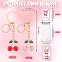 30 Sets Cherry Keychain Party Favor Fruit Cherries Keyring with Greeting Cards and Bags Thank You Gifts Cherry on Top Baby Shower Decorations Wedding Guest Gifts Birthday Party Supplies