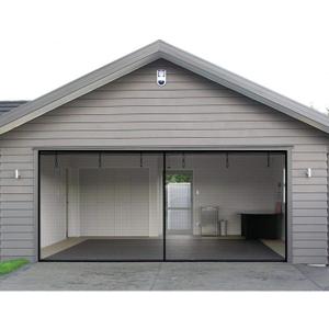 Garage Screen Doors for 2 Car Garage, 16x8 Ft Magnetic Closure Heavy Duty Weighted Bottom Screen Self Sealing Fiberglass Mesh Retractable Net - Easy Assembly & Pass-Through Black
