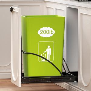 Pull Out Trash Can Under Cabinet 7-13 Gallon 50 Qt Under Sink Trash Can Pull Out Trash Can for Kitchen Cabinets Slide Out Garbage Can Under Counter, No Can Include (Black)