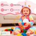 ALVABABY Christmas Baby Bunting Bodysuit with Hood, Romper Jumpsuit Animal Costume Outfit, Soft Warm Onesize Newborn Toddler (0-3 Months, Colorful Little Monster)