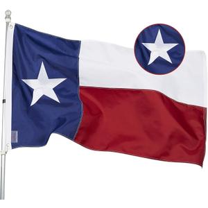 Homissor State of Texas 3x5 Feet Flag - Embroidered Sewn TX Flags Heavy Duty Outdoor Nylon Flags Vivid Color - Brass Grommets and 4 Stitch Hemming