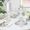 Glass Taper Candle Holders,12 Pcs Clear Candlestick Holders,4''H Tall Glass Tapered Candle Stick Holders in Bulk for Wedding Festival Party Decor,Table Centerpieces