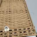 Cat Litter Box Enclosure with Soft Litter Mat; Hidden Cat Washroom Furniture with Door; Handwoven Rattan Cat House; Pet Crate for Living Room, Bedroom, Balcony (Natural)