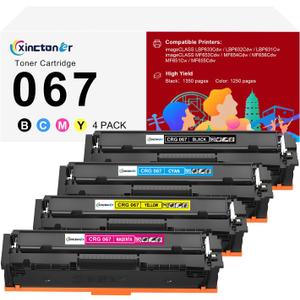 067 Toner Cartridge Set 4 Pack Replacement for Canon 067 Toner Work for Canon MF656Cdw Toner Cartridge, for Color ImageClass MF654Cdw LBP632Cdw MF652Cw Printer, Black Cyan Yellow Magenta