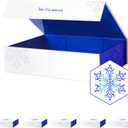 PACKHOME 6 Christmas Gift Boxes 13x9.7x3.4 Inches, Large Gift Boxes with Lids, Sturdy Shirt Boxes with Magnetic Lids for Wrapping Gifts (Blue Snowflake Pattern)
