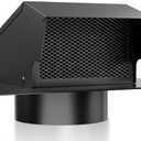 Athradies 8 Inch Roof Vent Cap, Removable Roof Exhaust Vent with Damper for Ventilation System, Durable Stainless Steel Vent Cover for Houses Kitchen Bathroom, Rainproof and Snowproof, Black