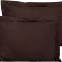 FLXXIE Microfiber Standard Pillow Shams Set of 2, Fade, Wrinkle and Shrinkage Resistant Soft Pillow Covers with Envelope Closure Euro Sham Covers (Dark Brown, 20x26 Inches)