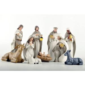 Christmas Nativity Set, Nativity Scene Includes 10 Resin Figurines-Baby Jesus, Mary, and Joseph, Perfect Ideal for Christmas Decor (Brown)