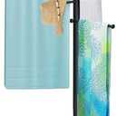YACONA Sturdy & Solar-Powered Pool Towel Rack Outdoor - Adjustable Towel Racks with Wheels & Lights for Backyards
