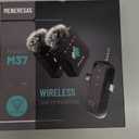 MENERESAS Wireless Lavalier Microphone for iPhone: Mini Microphone Noise Reduction  328ft Transmission & 20H Battery Life for Video Recording, 3in1 Universal Camera & Android, Deep Grey