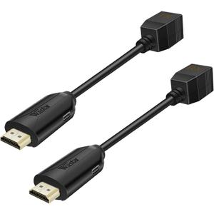 HDMI Over Ethernet Cat5e / Cat6 RJ45 Ethernet Cable, Male to Female HDMI to RJ45 Ethernet Network Converter 2 Ports up to 196ft/60m Transmitter Receiver Power On Support Full 1080p from Displays