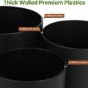 GARDIFE 10/9/8 Inch Modern Cylinder Planter, Plant Pots for Indoor Outdoor Plants, Flower Pots with Drainage Holes and Saucers for Garden Succulent Nursery House Plants (Black)