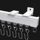 Curtain Track for Ceiling or Wall, Heavy Duty Aluminum Alloy with Smooth Sliding, Easy to Install, White, 3ft To 6ft (6 ft)