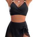 Blooming Jelly Womens High Waisted Bikini Set Gold Metal Two Piece Swimsuits Tummy Control Tie Knot 2025 Bathing Suits M