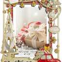 LARAINE Picture Photo Frame 4x6 Metal 2025 Christmas Red Car High Definition Display Pictures for Tabletop Home Decorative Holiday Gift (Gold (2025))