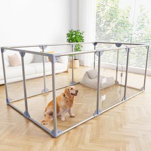 Acrylic Dog Playpen Indoor Puppy Pen 10 Panels for Puppies Dog Play Pens for Dogs Indoor