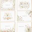 52-pack Floral Thank You Cards Bulk with Kraft Envelopes & Matching Stickers, 3.5x5 Inches, 6 Wildflower Designs | Perfect for Weddings, Baby & Bridal Showers, Graduations & Birthday