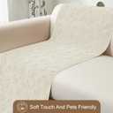 2 x Foxdecor Couch Covers for Dogs Washable, Non-Slip Fuzzy Pet Couch Covers for Sofa Pet Friendly, Dog Sofa Cover Protector. (Cream White, 28" x 28")