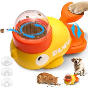 Interactive Dog Toys Food Puzzle Slow Feeder, Cat Treat Dispenser Toy Duck-Shaped Enrichment Toy for Small Medium Dogs and Cats, IQ Training and Exercise Small Animal Bowls