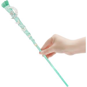 Rileryan Handcrafted Crystal Gemstone Fairy Wands Princess Wand Magic Wand for Witch Wizard Halloween Christmas Decor Accessories Birthday Gift (Green)